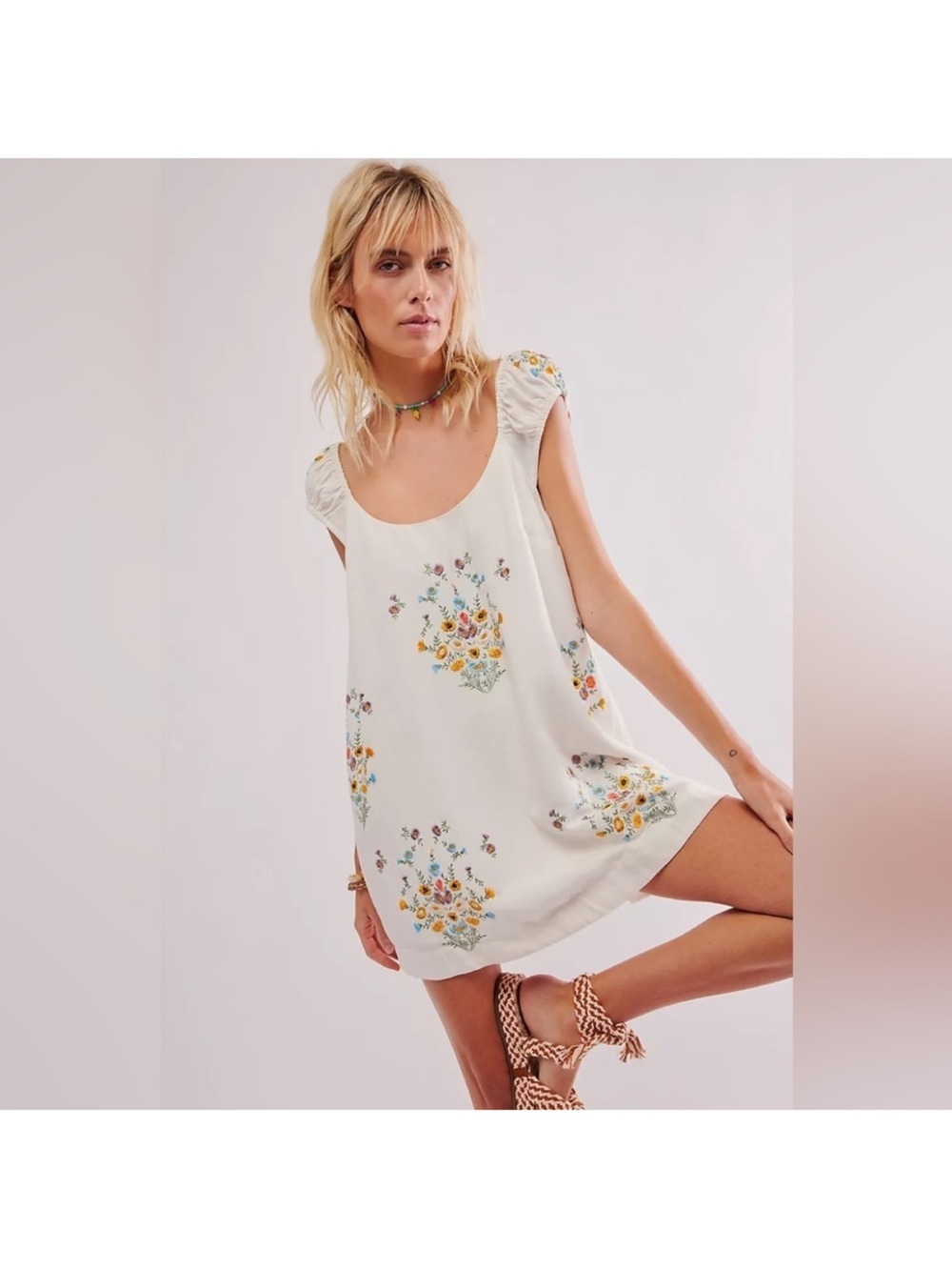 Free People Wildflower Embroidered Mini Dress - Picture 2 of 7